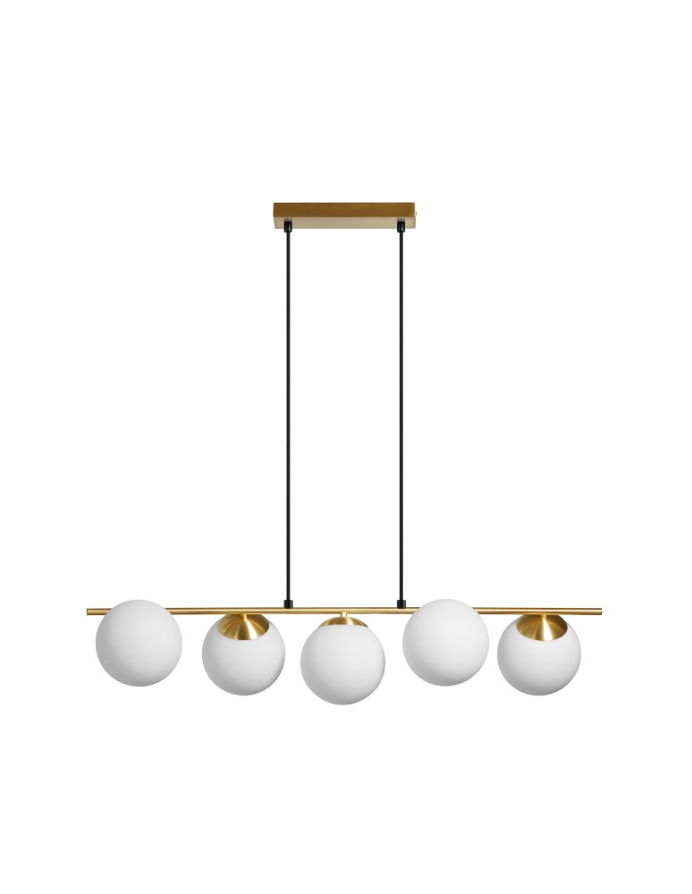 MDC Lampa wisząca RONDO mosiądz mat 5xE27 Ø15cm 578096101