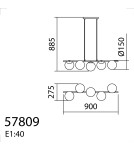 MDC Lampa wisząca RONDO mosiądz mat 5xE27 Ø15cm 578096101
