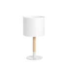 MDC Lampa stołowa NOELIA biały mat, drewno naturalne 1xE27 abażur biały 580968104