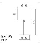 MDC Lampa stołowa NOELIA czarny mat, drewno naturalne 1xE27 abażur biały 580969104