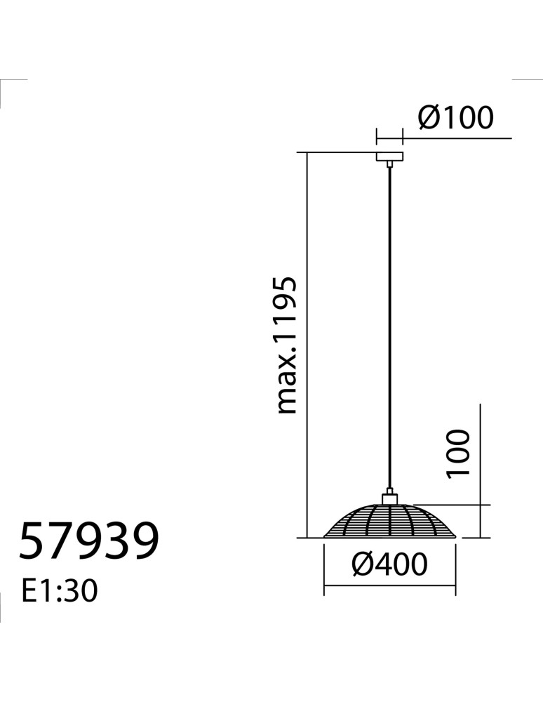 MDC Lampa wisząca TRENZA naturalny ø40cm 1xE27 579395501