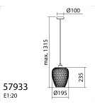 MDC Lampa wisząca KABAS naturalny ø19,5cm 1xE27 579335501