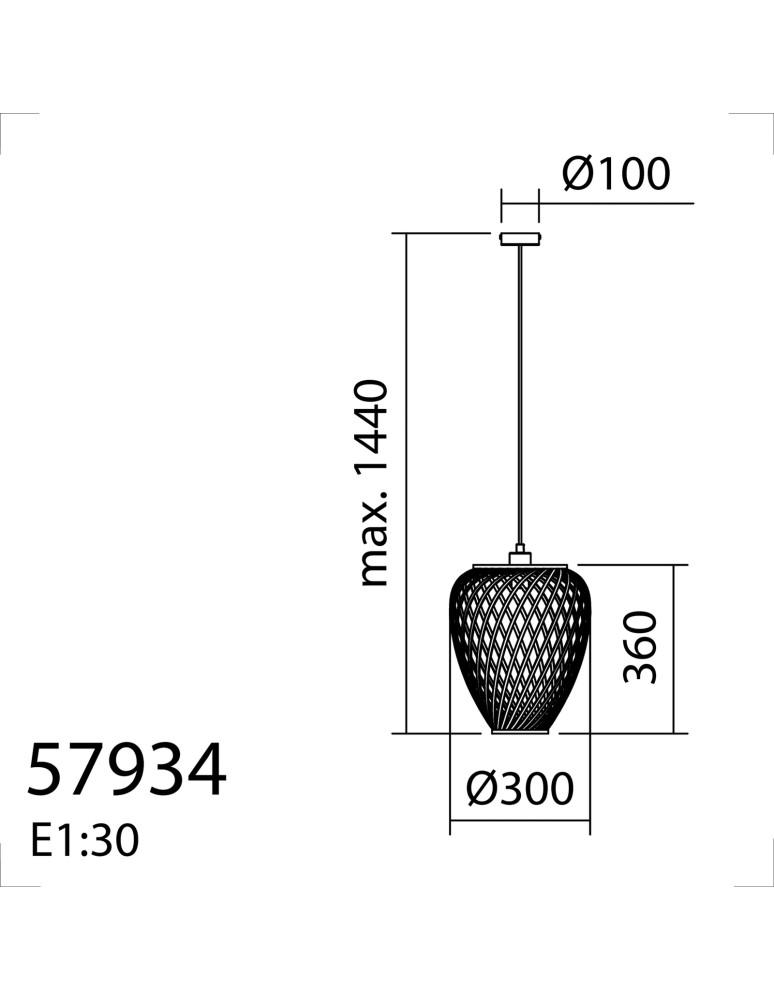MDC Lampa wisząca KABAS naturalny ø30cm 1xE27 579345501