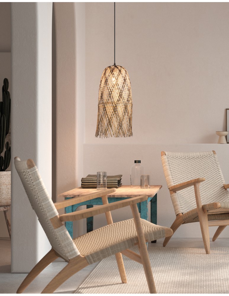 MDC Lampa wisząca MALI naturalny, czarny ø25cm 1xE27 579355401