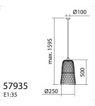 MDC Lampa wisząca MALI naturalny, czarny ø25cm 1xE27 579355401
