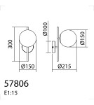 MDC Lampa ścienna RONDO mosiądz mat 1xE27 ø15 cm 578066101