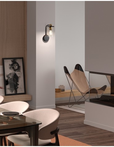 MDC Lampa ścienna TRIEL czarny, mosiądz antyczny 1xE27 588329101 - product 2