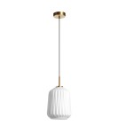 MDC Lampa wisząca TAMIS mosiądz mat Ø200 1xE27 klosz biały 579826101
