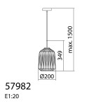 MDC Lampa wisząca TAMIS mosiądz mat Ø200 1xE27 klosz biały 579826101