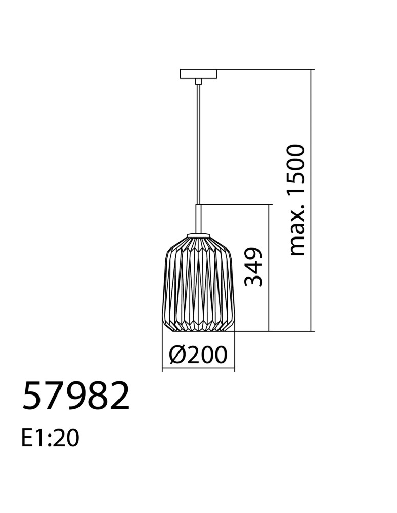 MDC Lampa wisząca TAMIS czarny Ø200 1xE27 klosz biały 579829101