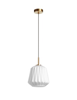 MDC Lampa wisząca TANIA mosiądz mat Ø235 1xE27 klosz biały 579836101