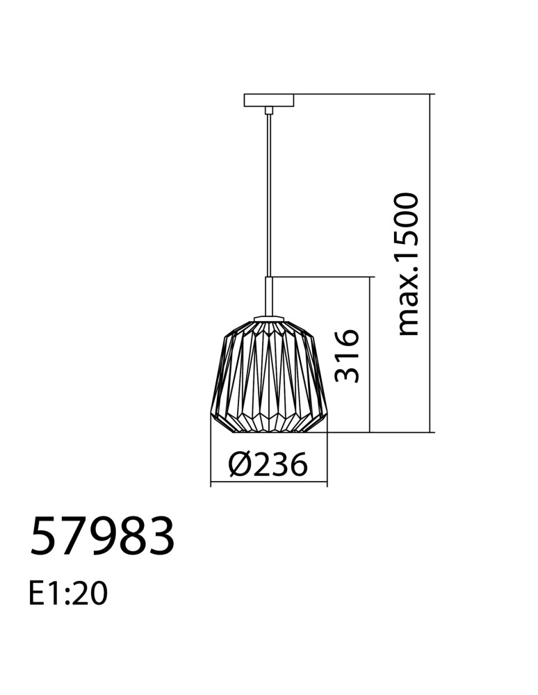 MDC Lampa wisząca TANIA mosiądz mat Ø235 1xE27 klosz biały 579836101
