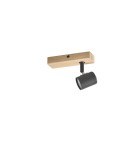MDC Lampa sufitowa ETNIA B1 czarny mat 1xE27, naturalne drewno sosnowe 450019101