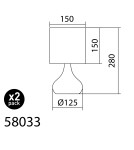 MDC Lampa stołowa GRETA (2szt w komplecie) mosiądz mat 1xE27 abażur biały, włącznik dotykowy, 2szt w komplecie 580336104