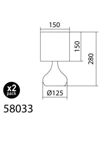 MDC Lampa stołowa GRETA (2szt w komplecie) mosiądz mat 1xE27 abażur biały, włącznik dotykowy, 2szt w komplecie 580336104 - product 2