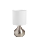 MDC Lampa stołowa GRETA (2szt w komplecie) chrom matowy 1xE27 abażur biały, włącznik dotykowy,  2szt w komplecie 580333504