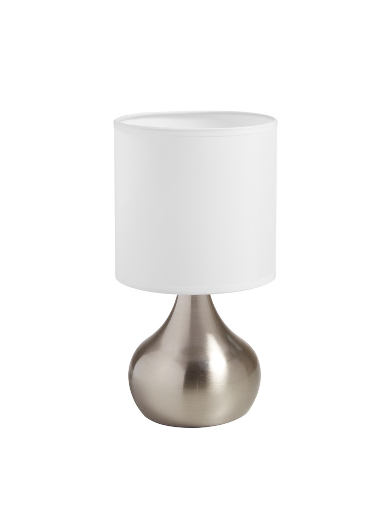 MDC Lampa stołowa GRETA (2szt w komplecie) chrom matowy 1xE27 abażur biały, włącznik dotykowy,  2szt w komplecie 580333504
