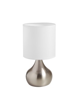 MDC Lampa stołowa GRETA (2szt w komplecie) chrom matowy 1xE27 abażur biały, włącznik dotykowy,  2szt w komplecie 580333504
