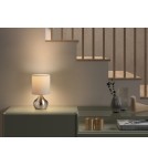 MDC Lampa stołowa GRETA (2szt w komplecie) chrom matowy 1xE27 abażur biały, włącznik dotykowy,  2szt w komplecie 580333504