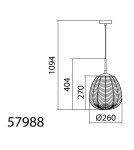 MDC Lampa wisząca MENTA czarny, transparentny Ø26cm 1xE27 579889005