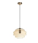 MDC Lampa wisząca MEL bursztynowy klosz, mosiądz antyczny Ø30cm 1xE27 579894306