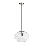 MDC Lampa wisząca MEL transparentny klosz, chrom matowy Ø30cm 1xE27 579893505