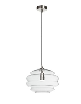 MDC Lampa wisząca MEL transparentny klosz, chrom matowy Ø30cm 1xE27 579893505