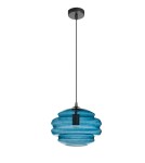 MDC Lampa wisząca MEL niebieski klosz, czarny Ø30cm 1xE27 579899006