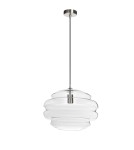 MDC Lampa wisząca MEL XL transparentny klosz, chrom matowy Ø40cm 1xE27 579903505