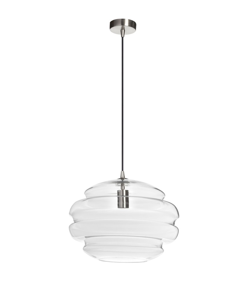 MDC Lampa wisząca MEL XL transparentny klosz, chrom matowy Ø40cm 1xE27 579903505