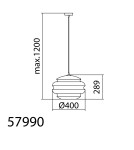 MDC Lampa wisząca MEL XL niebieski klosz, czarny Ø40cm 1xE27 579909006