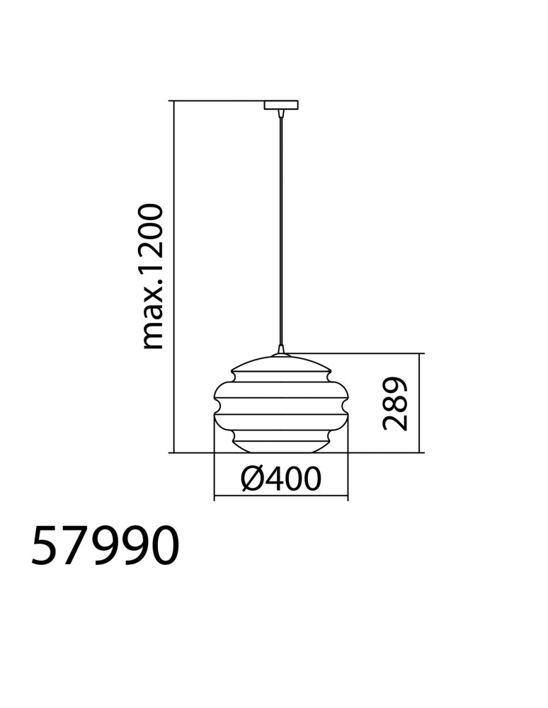 MDC Lampa wisząca MEL XL niebieski klosz, czarny Ø40cm 1xE27 579909006