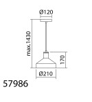 MDC Lampa wisząca RITA szary, mosiądz antyczny Ø210 1xE27 579863201