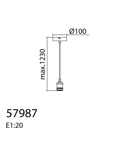 MDC Lampa wisząca SOLO chrom matowy 1xE27 1,20m kabel tekstylny 579873501 - product 2