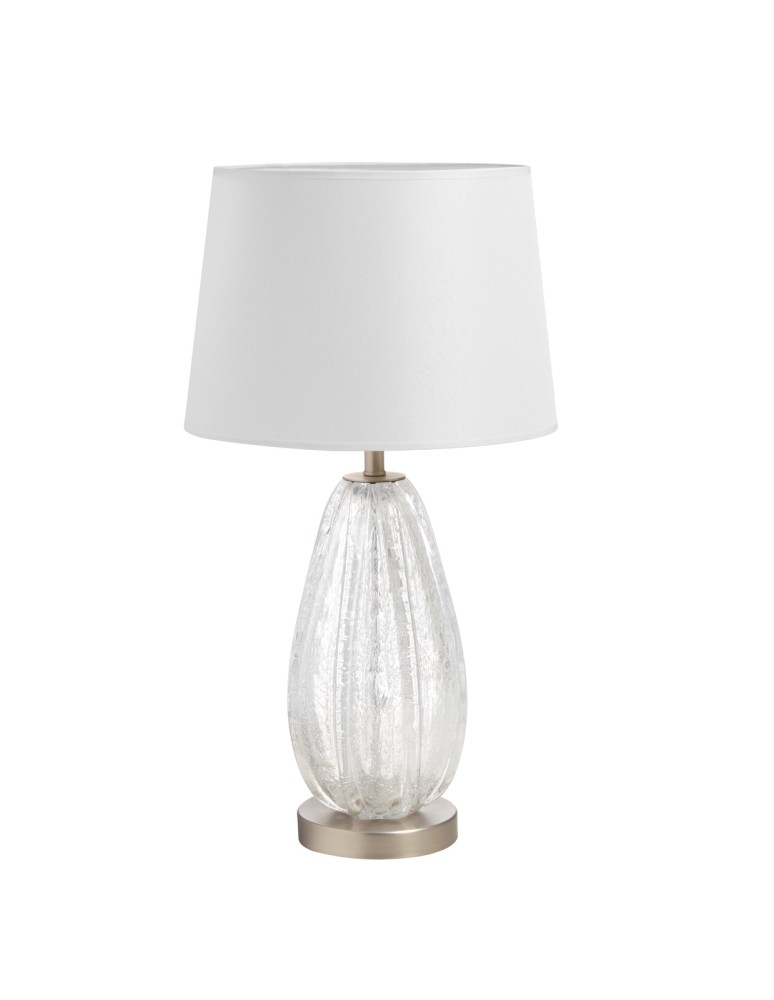 MDC Lampa stołowa BUBLE chrom matowy, szkło 1xE27 abażur biały 580253504