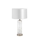 MDC Lampa stołowa CLARA chrom matowy, szkło 1xE27 abażur biały 580263504