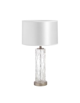 MDC Lampa stołowa CLARA chrom matowy, szkło 1xE27 abażur biały 580263504