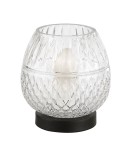 MDC Lampa stołowa LYRA 1xE27 czarna, szkło transparentne 579146801