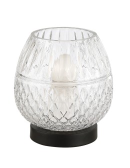 MDC Lampa stołowa LYRA 1xE27 czarna, szkło transparentne 579146801