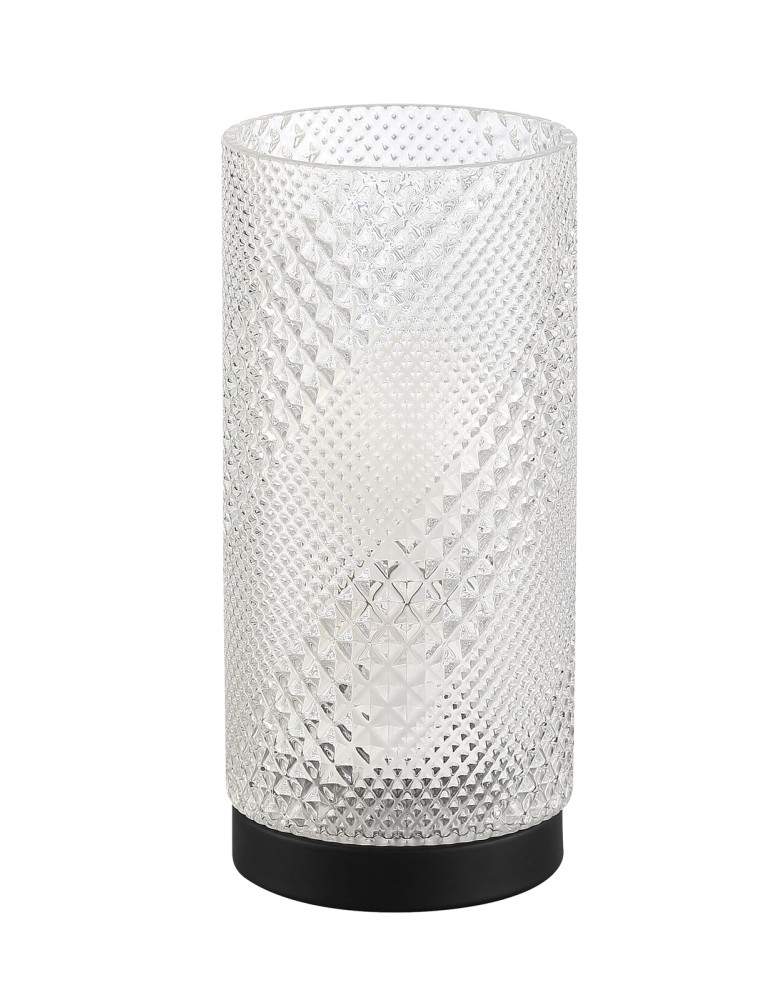 MDC Lampa stołowa MAYA 1xE27 czarna, szkło transparentne 579136801