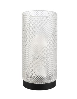 MDC Lampa stołowa MAYA 1xE27 czarna, szkło transparentne 579136801