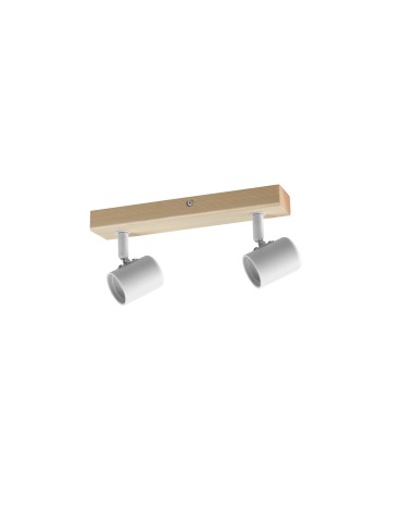 MDC Lampa sufitowa ETNIA R2 biały mat 2xE27, naturalne drewno sosnowe 450028101