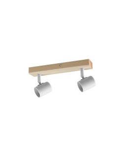 MDC Lampa sufitowa ETNIA R2 biały mat 2xE27, naturalne drewno sosnowe 450028101