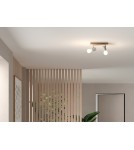 MDC Lampa sufitowa ETNIA R2 biały mat 2xE27, naturalne drewno sosnowe 450028101