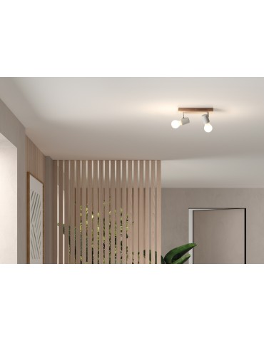 MDC Lampa sufitowa ETNIA R2 biały mat 2xE27, naturalne drewno sosnowe 450028101 - product 2
