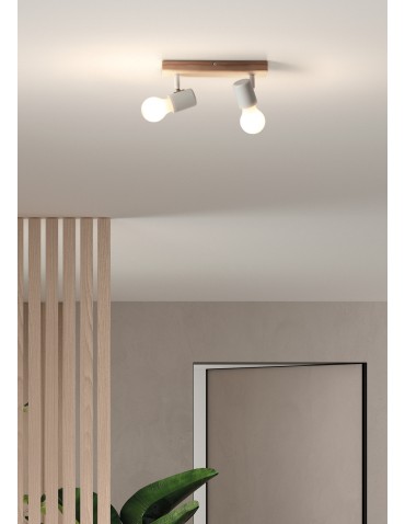 MDC Lampa sufitowa ETNIA R2 czarny mat 2xE27, naturalne drewno sosnowe 450029101 - product 2