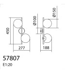 MDC Lampa ścienna RONDO czarny mat 2xE27 15cm 578079101