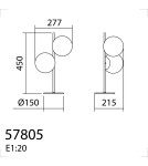 MDC Lampa stołowa RONDO mosiądz mat 2xE27 15cm 578056101
