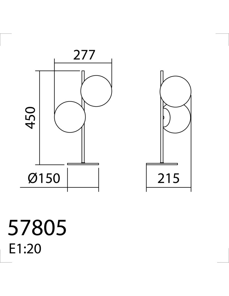 MDC Lampa stołowa RONDO czarny mat 2xE27 15cm 578059101