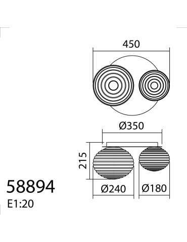 MDC Lampa sufitowa CIAO mosiądz mat 1xE27 Ø24 1xE27 Ø18 588946101 - product 2